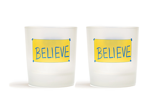 Glasses- Believe Sign Set of 2